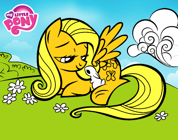 Fluttershy con un conejito