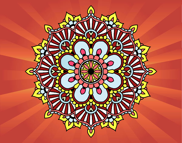 Dibujo Mandala destello floral pintado por delicias