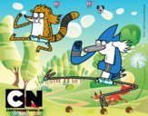 Mordecai y Rigby karatekas