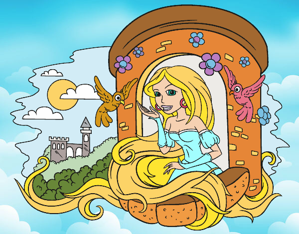 Dibujo Princesa Rapunzel pintado por delicias