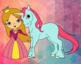 Dibujo Princesa y unicornio pintado por camilipu25