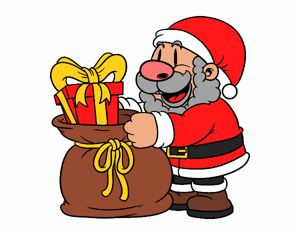 Santa Claus ofreciendo regalos