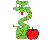 Serpiente y manzana