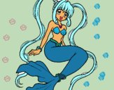 Dibujo Sirena con perlas pintado por camilipu25