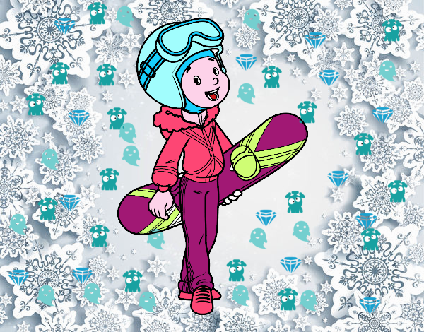 Una chica Snowboard