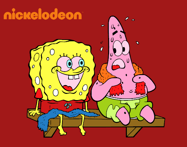 Bob Esponja y Patricio en bañador