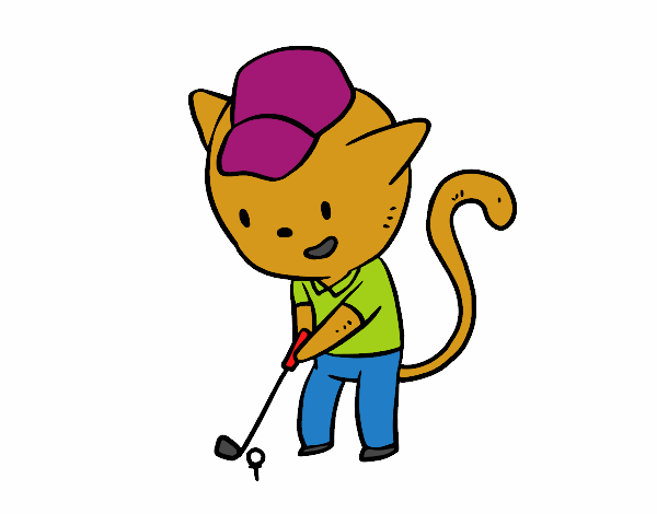 Dibujo Gato golfista pintado por dandanhooo