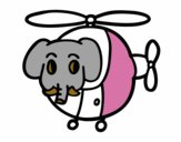 Helióptero con elefante