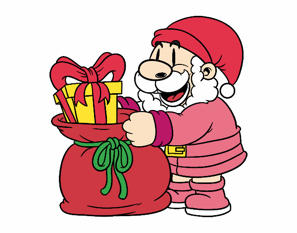 Santa Claus ofreciendo regalos