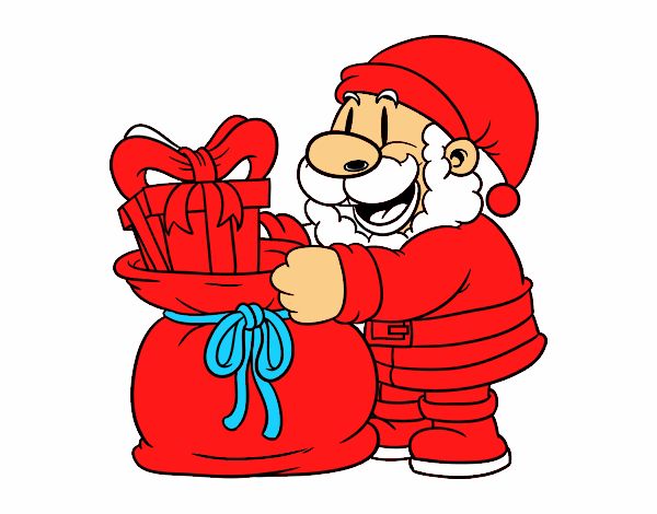 Santa Claus ofreciendo regalos