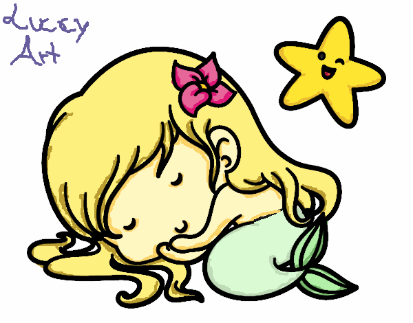 Sirenita chibi durmiendo