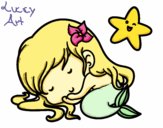 Dibujo Sirenita chibi durmiendo pintado por LuccyArt