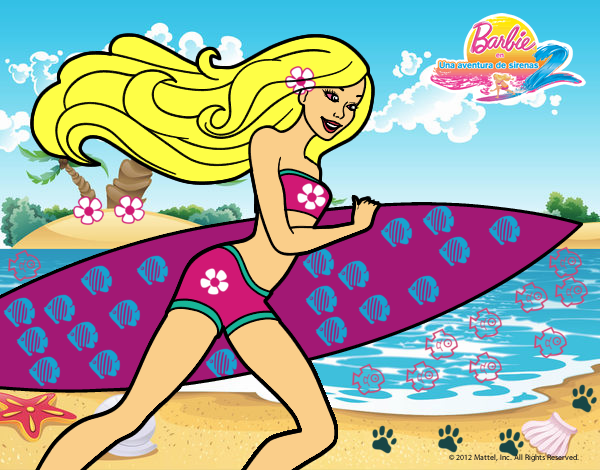 Barbie corre al agua