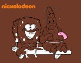 Bob Esponja y Patricio en bañador