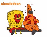 Bob Esponja y Patricio en bañador