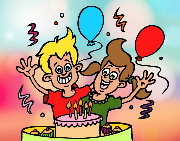 Dibujo Cumpleaños de hermanos pintado por xavi-7