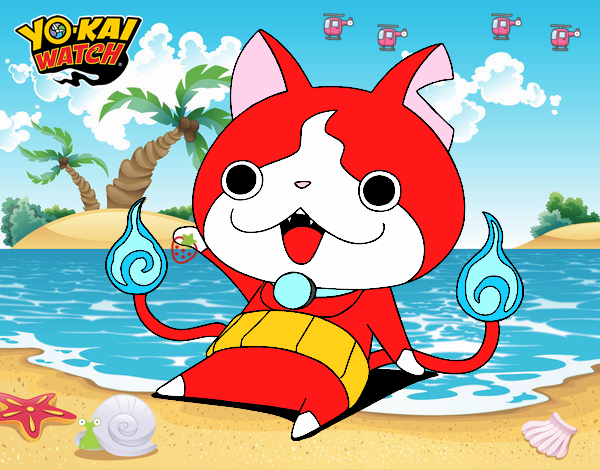 Jibanyan saludando