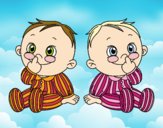 Dibujo Niños gemelos pintado por xavi-7