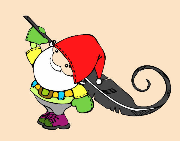 Santa Claus con una pluma