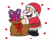 Santa Claus ofreciendo regalos