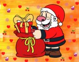 Santa Claus ofreciendo regalos