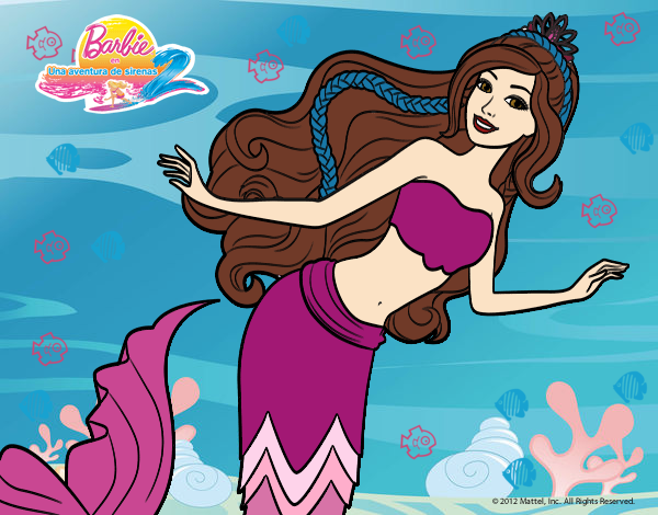 Dibujo Sirena nadando pintado por marieugeni