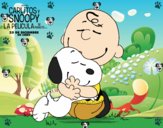 Snoopy y Carlitos abrazados