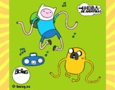 Finn y Jake escuchando música