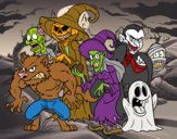 Dibujo Monstruos de Halloween pintado por xavi-7