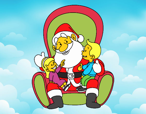 Santa Claus con niños