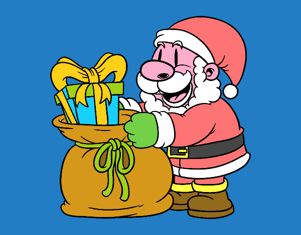 Santa Claus ofreciendo regalos