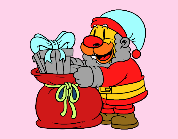 Santa Claus ofreciendo regalos