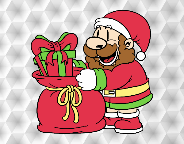 Santa Claus ofreciendo regalos