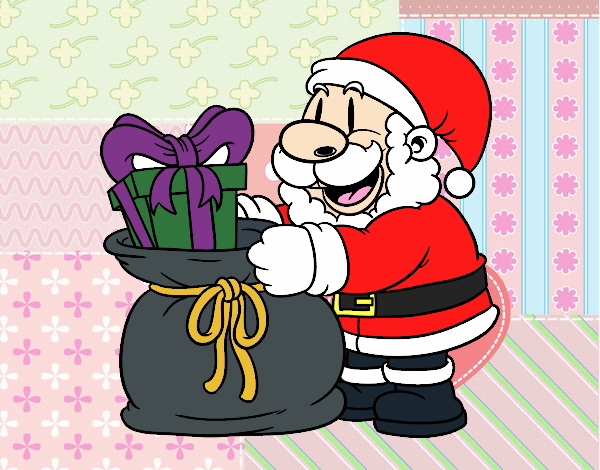 Santa Claus ofreciendo regalos