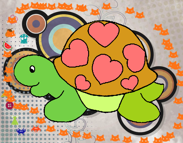 Tortuga con corazones