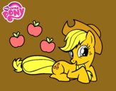 Dibujo Applejack y sus manzanas pintado por Flothershy