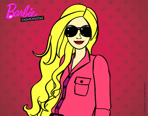 Dibujo Barbie con gafas de sol pintado por rosii