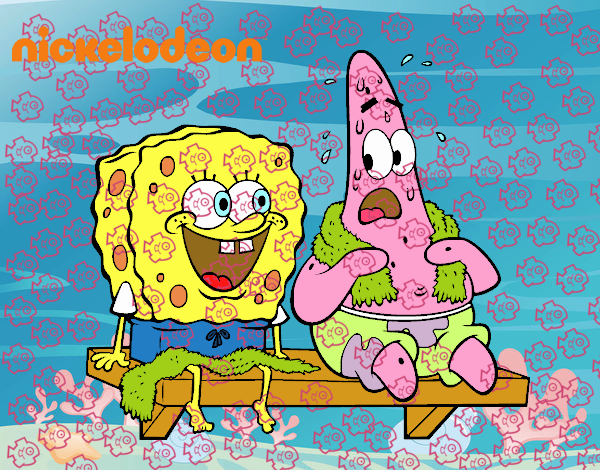 Bob Esponja y Patricio en bañador