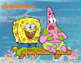 Bob Esponja y Patricio en bañador