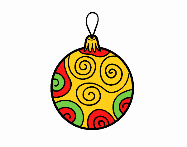 Dibujo Bola de árbol de Navidad decorada pintado por Orianalas