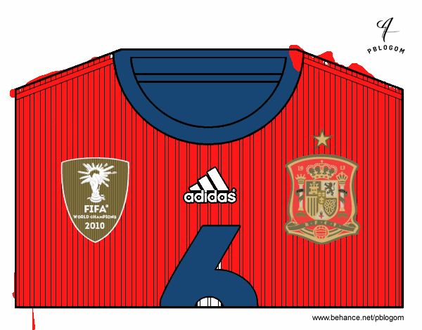 Camiseta del mundial de fútbol 2014 de España