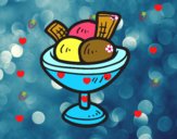 Dibujo Copa con tres bolas de helado pintado por noa07