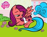 Fluttershy con un conejito