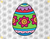 Dibujo Huevo de Pascua con flores pintado por camila2016