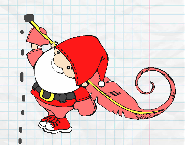 Santa Claus con una pluma