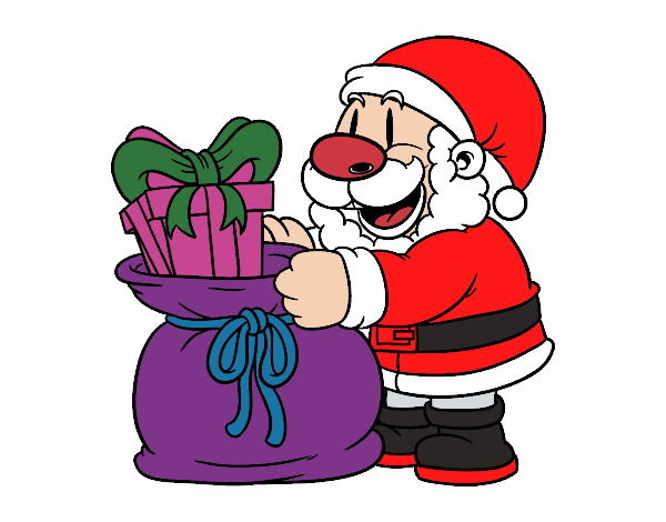 Santa Claus ofreciendo regalos