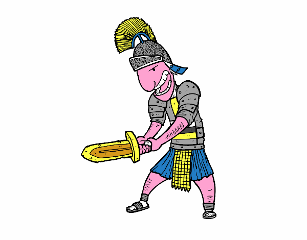 Dibujo Soldado romano con espada pintado por noramision