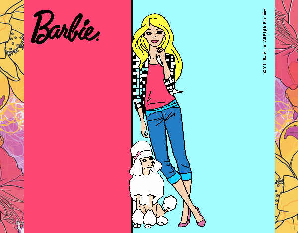 Barbie con cazadora de cuadros