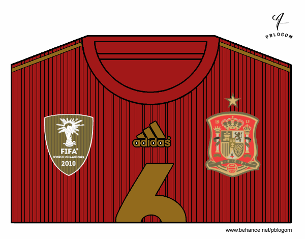 Camiseta del mundial de fútbol 2014 de España