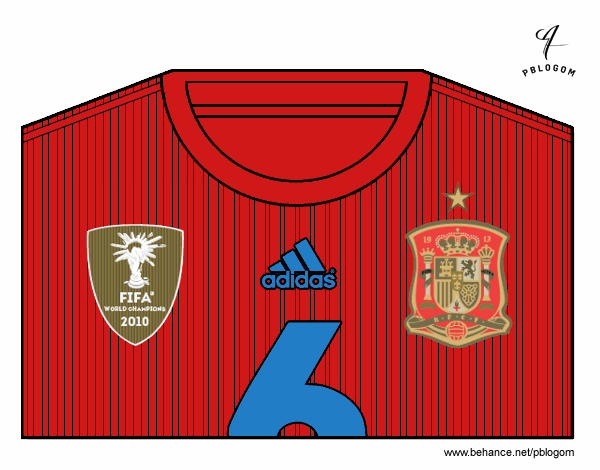 Camiseta del mundial de fútbol 2014 de España